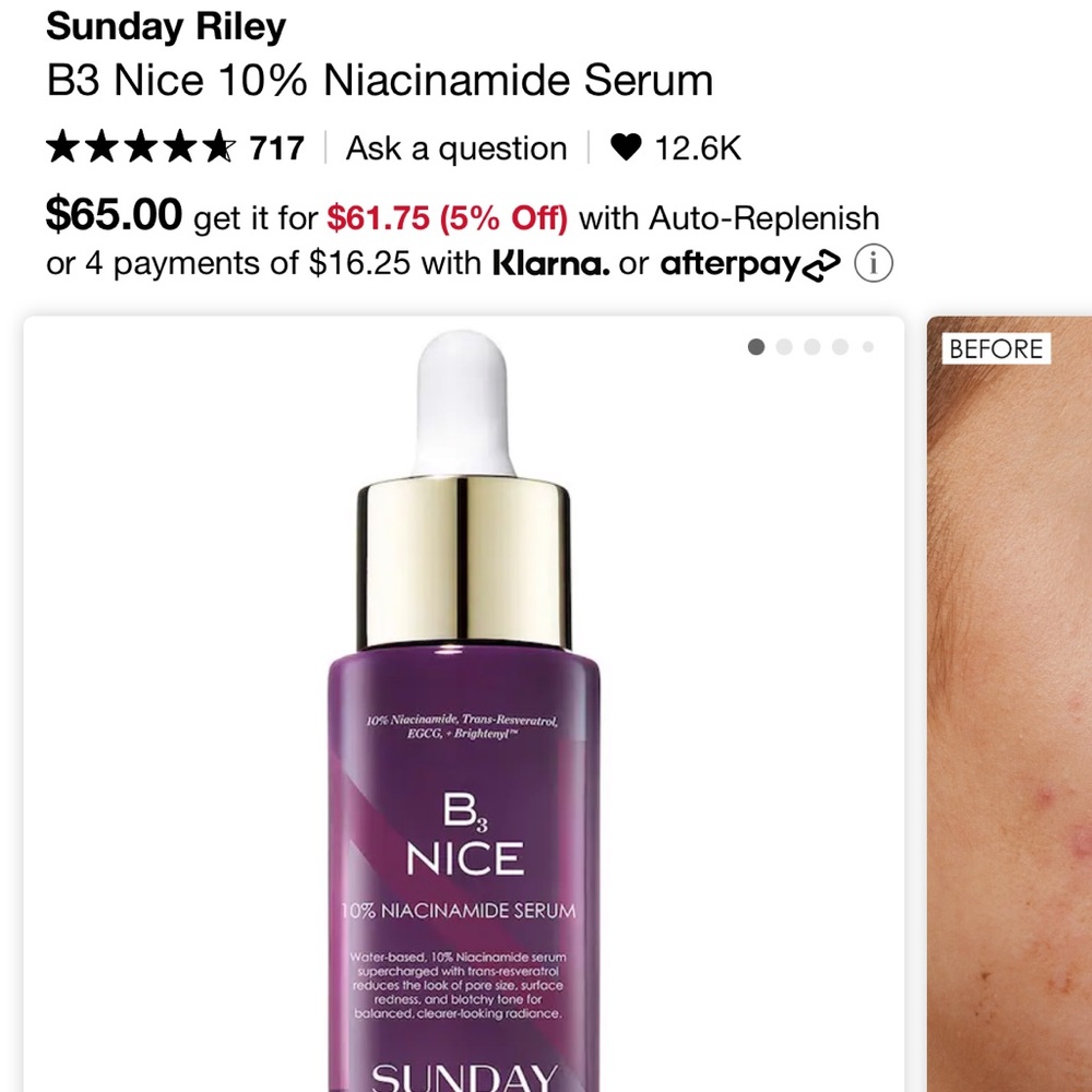 NIB B3 Nice Serum Sunday Riley